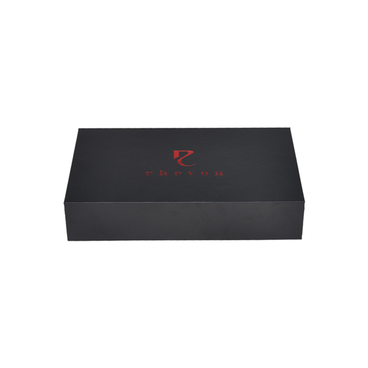 Hot Sale Matte Black Paper Lid and Base Box for Men's Leather Belts Packaging with EVA Holder and Hot Stamping Logo