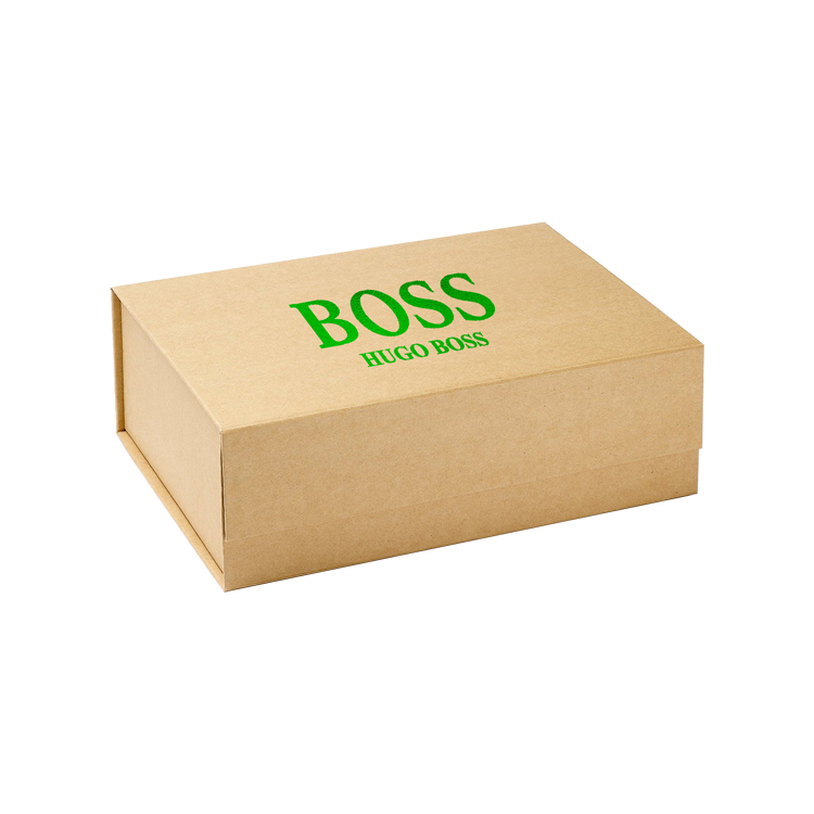 Natural Brown Kraft Folding Gift Boxes with Magnetic Closure and Foil Stamping Logo