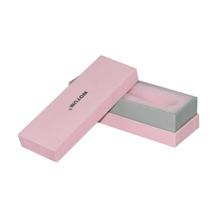 Custom Pink Cardboard Lid and Base Paper Box for Beauty Device Packaging with Foam Holder