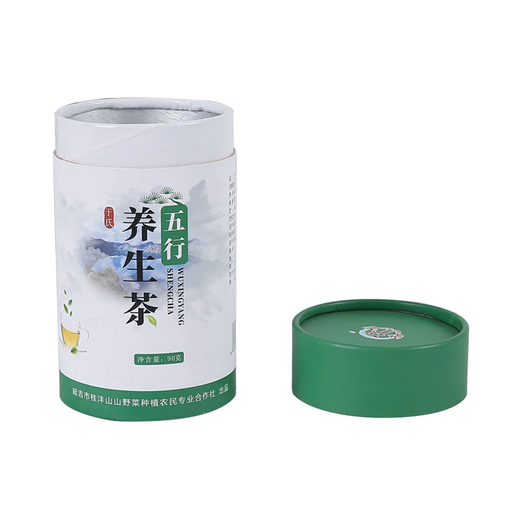 Elegant Cylinder Food Grade Round Box Tea Gift Packaging Cardboard Box Cylindrical Shape Paper Tea Box