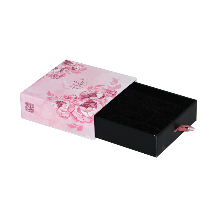 Custom Printing Hard Rigid Cardboard Luxury Sliding Box With Ribbon Rope Gift Sleeve Drawer Box Packaging