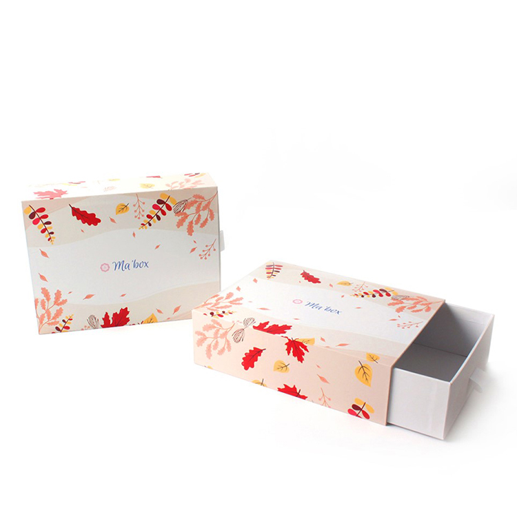 Eco Friendly Large Cardboard Slide Out Rigid Gift Boxes Dress Store Drawer Box Packaging with Ribbon