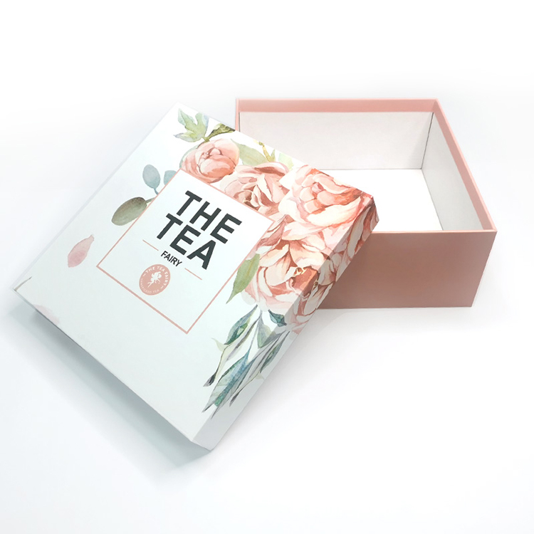 Luxury Base and Lid Paper Cardboard for Tea Top and Bottom Gift Packaging Box for Beverage