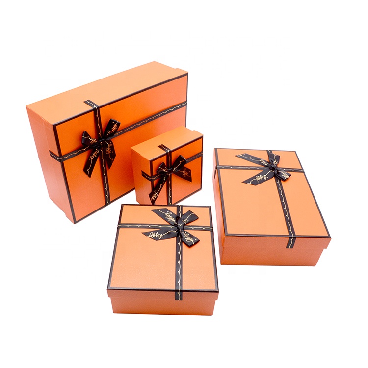 Wholesale Custom Logo Printed Luxury Rigid Gift Box Packaging Cardboard Boxes With Lid Ribbon For Cosmetic