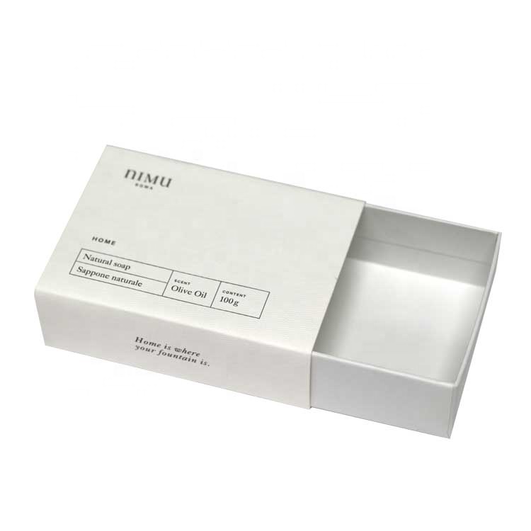 High Quality Custom Logo Handmade Matt Printed Slide Open Paper Soap Packaging Box Paper Soap Box With Drawer