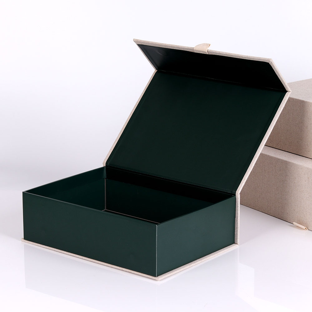 Hot Sales Bespoke Luxury Linen Cover Paper Gift Box Packaging High Quality Paper Box With Magnetic Lid