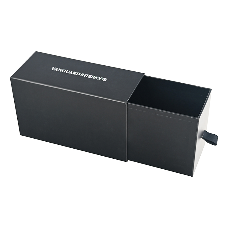 Custom Black Small Rigid Drawer Box Packaging Perfume Package Box With Slide Box