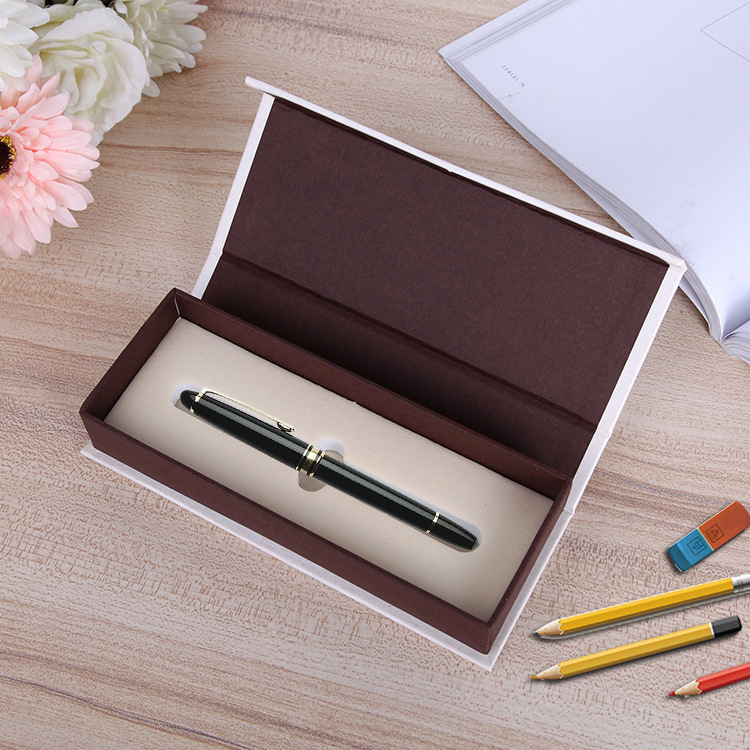 High-Grade Paper Clamshell Pen Gift White Packaging Signature Custom Logo Creative Pen Box Spot