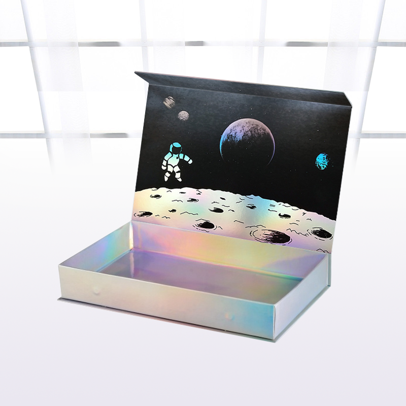 Factory Custom Sliver Holographic Packaging Box Gift Box paper Magnet Holographic Box